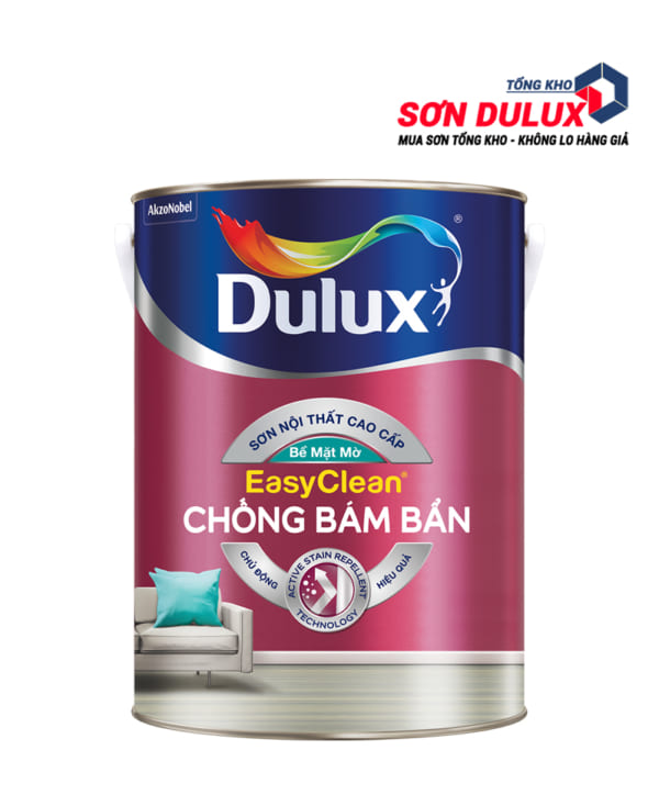 Sơn nội thất cao cấp Dulux Easy Clean chống bám bẩn (Z966) - bề mặt mờ